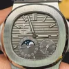 202606061823 (6) Patek Philippe Nautilus 5712G-001 SS Gray Dial Black Leather Strap Super Clone 240 Movement